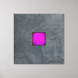 Leigrijze lavendel fuchsia moderne kunst canvas afdruk