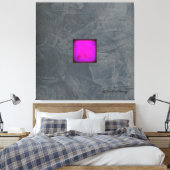 Leigrijze lavendel fuchsia moderne kunst canvas afdruk (Insitu (Slaapkamer))