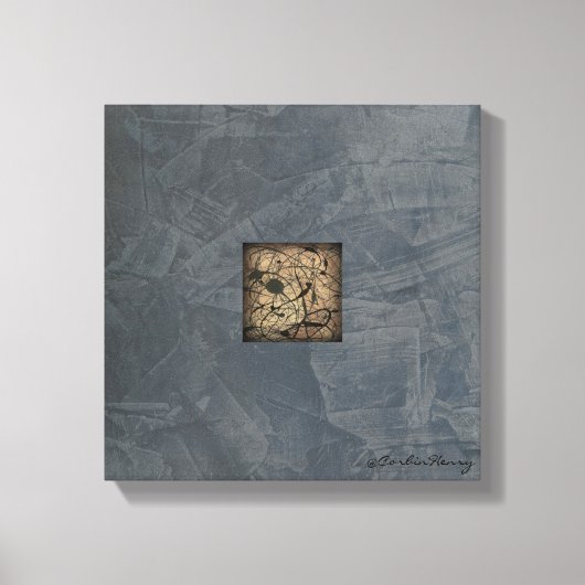 Leigrijze moderne canvas kunst — stijl Pollock (Voorkant)