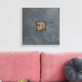 Leigrijze moderne canvas kunst — stijl Pollock (Insitu (Woonkamer))