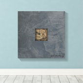 Leigrijze moderne canvas kunst — stijl Pollock (Insitu (Houten vloer))