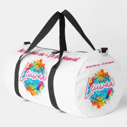 LEIIWAA Gym Bag – "Not Your Basic Sis – I'm the Bl Plunjezak (Linkerhoek)