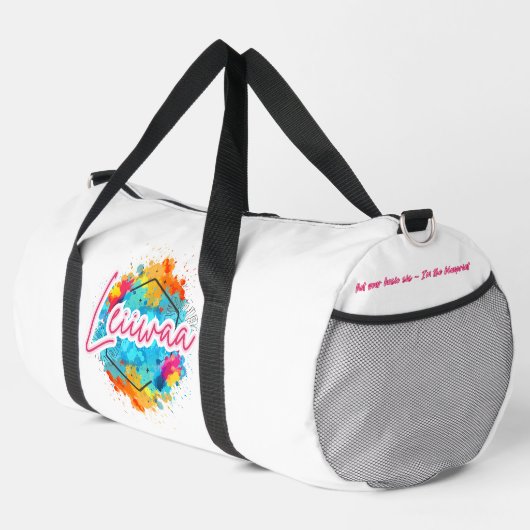 LEIIWAA Gym Bag – "Not Your Basic Sis – I'm the Bl Plunjezak (Rechterhoek)