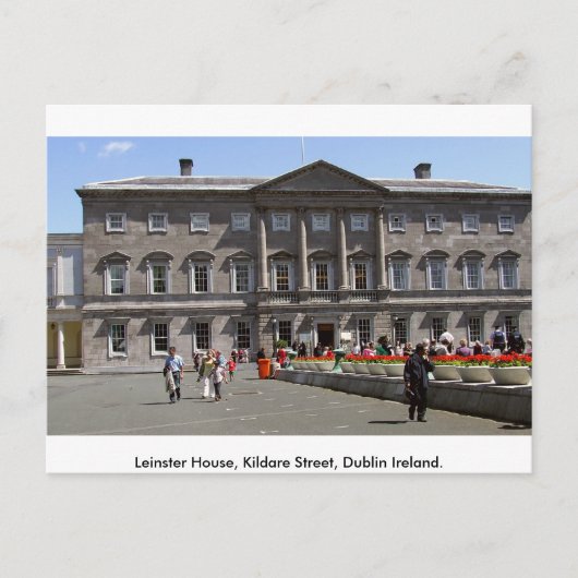 Leinster House, Kildare St. Dublin City, Ierland Briefkaart (Voorkant)