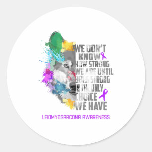 Leiomyosarcomen Bewustmaking Koolstofondersteuning Ronde Sticker