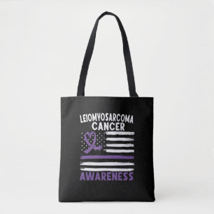 Leiomyosarcoom kankerbewustzijn tote bag