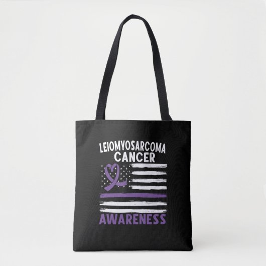 Leiomyosarcoom kankerbewustzijn tote bag (Voorkant)
