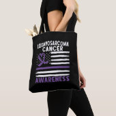 Leiomyosarcoom kankerbewustzijn tote bag (Dichtbij)