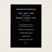 leipaarden herdenkingspaarten visitekaartje (Achterkant)