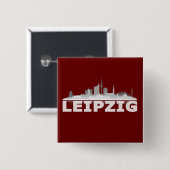 Leipzig City Skyline - Button / Anstecker / Pin (Voorkant /achterkant)