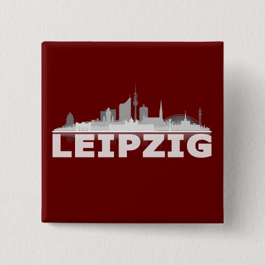 Leipzig City Skyline - Button / Anstecker / Pin (Voorkant)