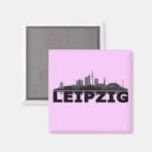 Leipzig City Skyline - Kühlschrankmagnet / Magnet (Voorkant / Achterkant)