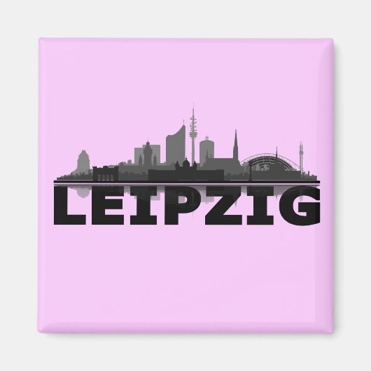 Leipzig City Skyline - Kühlschrankmagnet / Magnet (Voorkant)