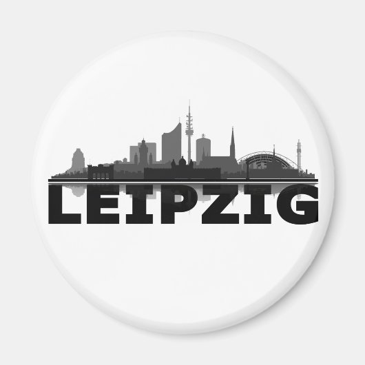 Leipzig City Skyline Magnet / kühlschrankmagnet (Voorkant)