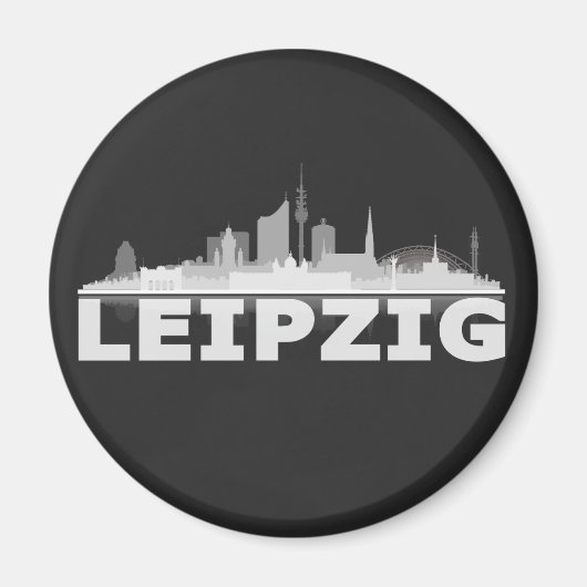 Leipzig City Skyline Magnet / kühlschrankmagnet (Voorkant)