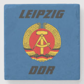 Leipzig, DDR - Oost-Duitsland Stenen Onderzetter (Voorkant)