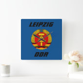 Leipzig, DDR - Oost-Duitsland Vierkante Klok (Huis)