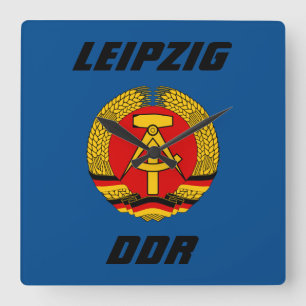 Leipzig, DDR - Oost-Duitsland Vierkante Klok