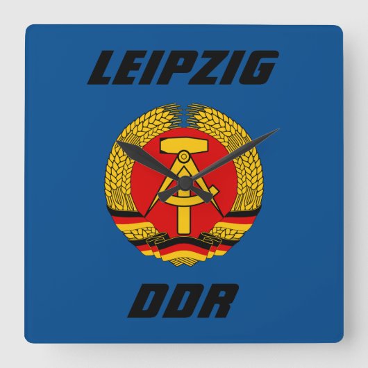 Leipzig, DDR - Oost-Duitsland Vierkante Klok (Voorkant)