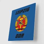 Leipzig, DDR - Oost-Duitsland Vierkante Klok (Hoek)