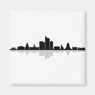 LEIPZIG Deutschland City Skyline Silhouette Magneet