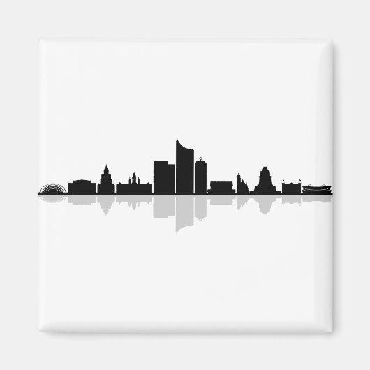 LEIPZIG Deutschland City Skyline Silhouette Magneet (Voorkant)