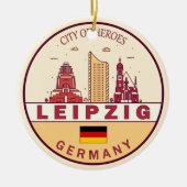 Leipzig Duitsland City Skyline Emblem Keramisch Ornament (Voorkant)