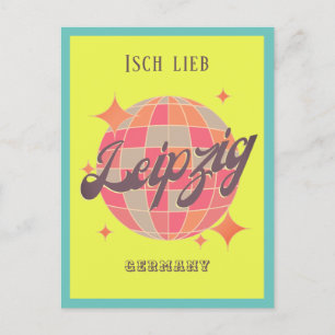 Leipzig Duitsland kleurrijk geel decor Briefkaart