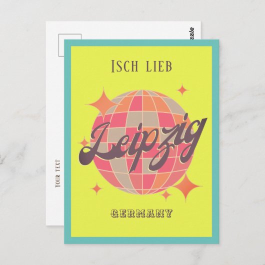 Leipzig Duitsland kleurrijk geel decor Briefkaart (Voorkant / Achterkant)