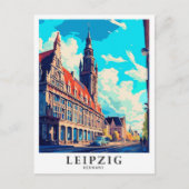 Leipzig Duitsland Kunst Vintage Reizen Illustratie Briefkaart (Voorkant)