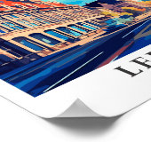 Leipzig Duitsland Kunst Vintage Reizen Illustratie Poster (Hoek)