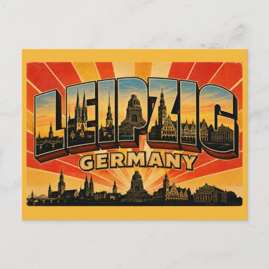 Leipzig Duitsland Monument Briefkaart (Voorkant)