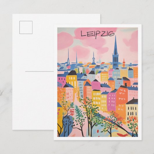 Leipzig Duitsland Reis Kunst  Briefkaart (Voorkant / Achterkant)