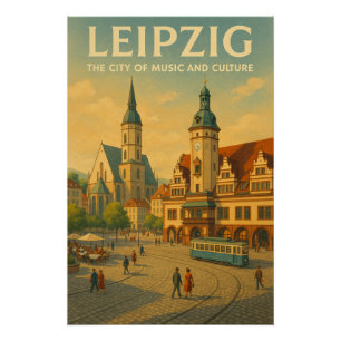 Leipzig, Duitsland Retro Reizen Perfect Poster