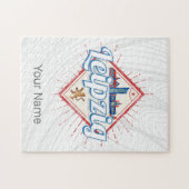 Leipzig Duitsland Saksen Retro Skyline Vintage Legpuzzel (Horizontaal)