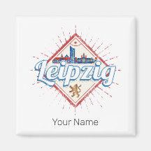 Leipzig Duitsland Saksen Retro Skyline Vintage