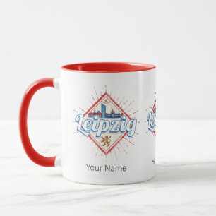 Leipzig Duitsland Saksen Retro Skyline Vintage Mok