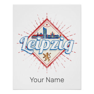 Leipzig Duitsland Saksen Retro Skyline Vintage Perfect Poster