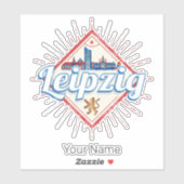 Leipzig Duitsland Saksen Retro Skyline Vintage Sticker (Vel)