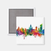 Leipzig Duitsland Skyline Magneet (Voorkant / Achterkant)