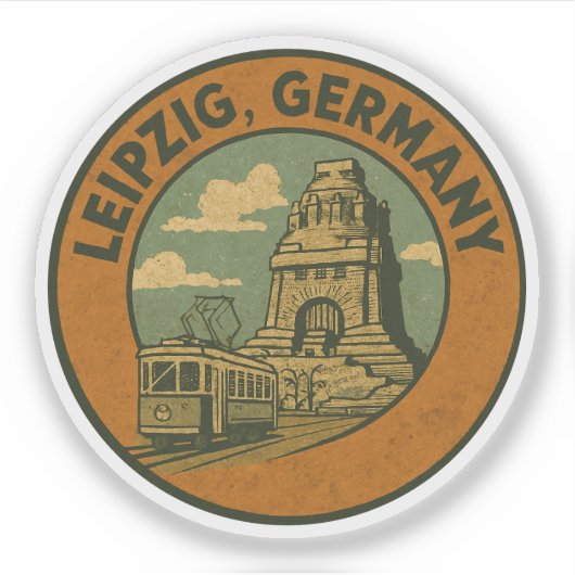 Leipzig Duitsland Stad Kunst Sticker (Voorkant)