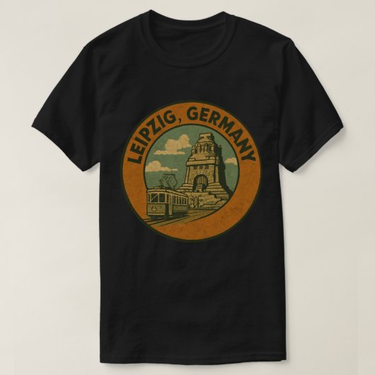Leipzig Duitsland Stad Kunst T-shirt (Design voorkant)