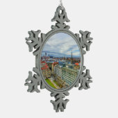 Leipzig, Duitsland Tin Sneeuwvlok Ornament (Links)