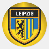 Leipzig Flag Ronde Sticker (Voorkant)