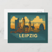 Leipzig Germany City Art Briefkaart (Voorkant / Achterkant)