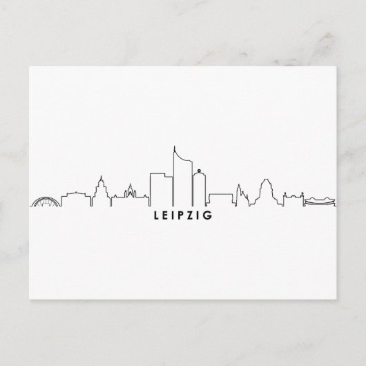 LEIPZIG Germany City Skyline Silhouette Briefkaart (Voorkant)