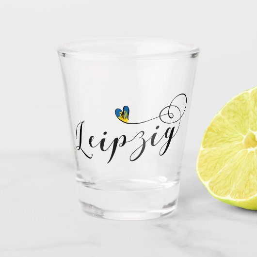 Leipzig Heart, Duitsland Shot Glas (Voorkant)