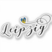 Leipzig Heart Flag Sticker (Voorkant)