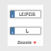 Leipzig kennzeichen, Duits Bord voor het rijbewijs Sticker (Vel)