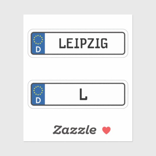 Leipzig kennzeichen, Duits Bord voor het rijbewijs Sticker (Vel)